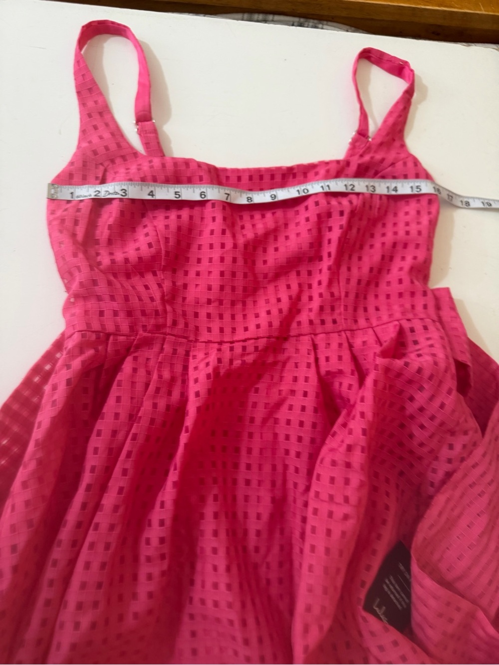 Lulus Definitely Stunning Hot Pink Barbie Core Gingham Burnout Midi Dress NWT M - Picture 15 of 16